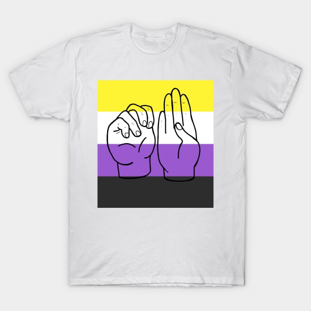 Sign language for Non-binary T-Shirt by Witchvibes